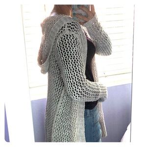 Oversized cardigan with hood
